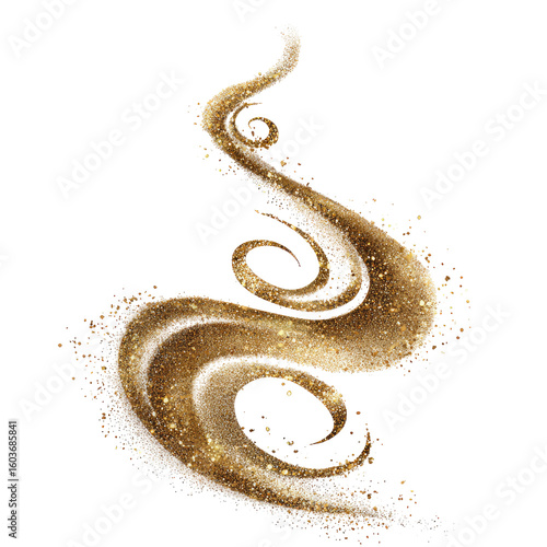 Abstract swirling gold design
