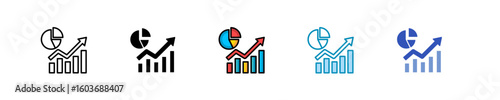 Market Share  Icon Set Multiple Style Collection