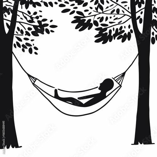 Relaxing in a Hammock Under Trees on a Peaceful Day