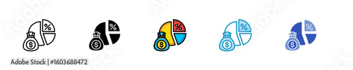 Profit Margin  Icon Set Multiple Style Collection