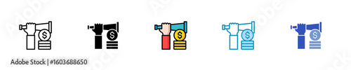 Economic Forecast  Icon Set Multiple Style Collection
