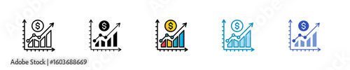 Market Saturation  Icon Set Multiple Style Collection