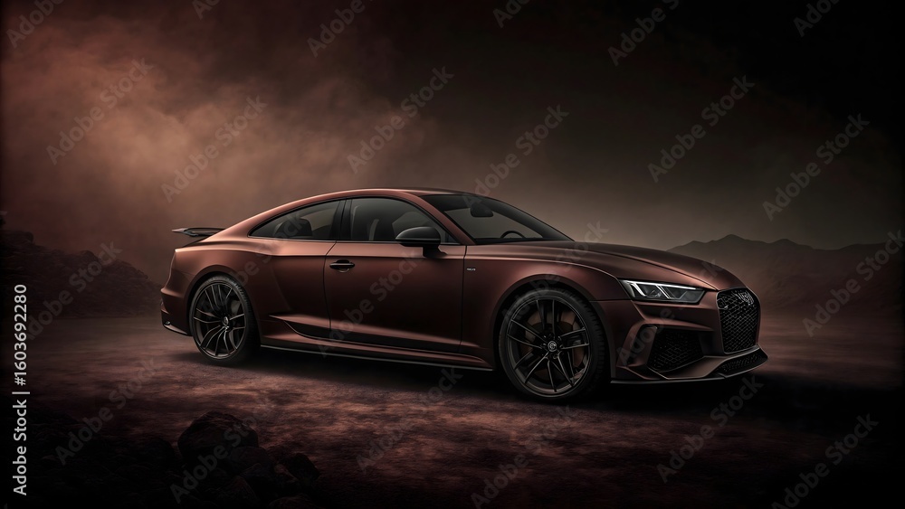 Obraz premium Audi RS5 Coupe Red Luxury Sports Car Performance Design