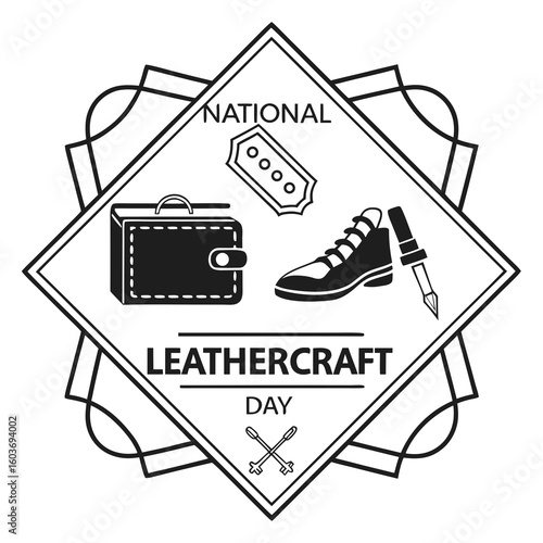 NATIONAL LEATHERCRAFT DAY vector illustration