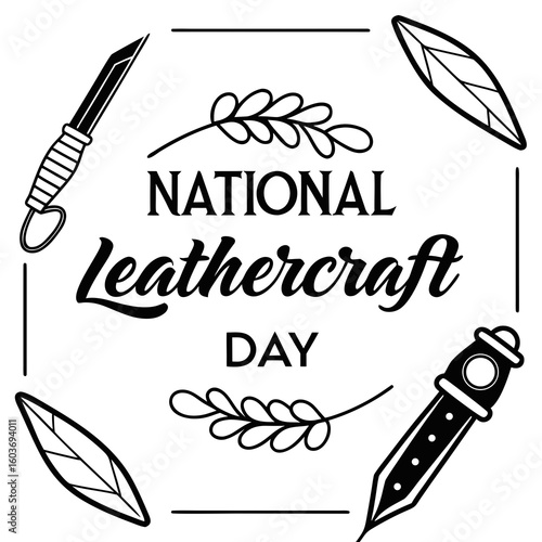 NATIONAL LEATHERCRAFT DAY vector illustration