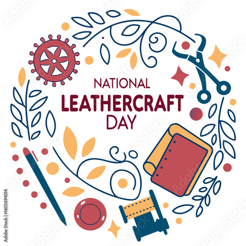 NATIONAL LEATHERCRAFT DAY vector illustration