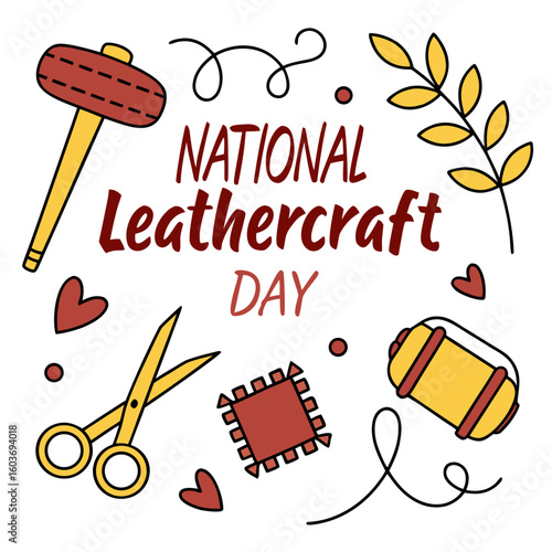 NATIONAL LEATHERCRAFT DAY vector illustration