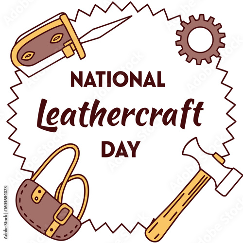 NATIONAL LEATHERCRAFT DAY vector illustration