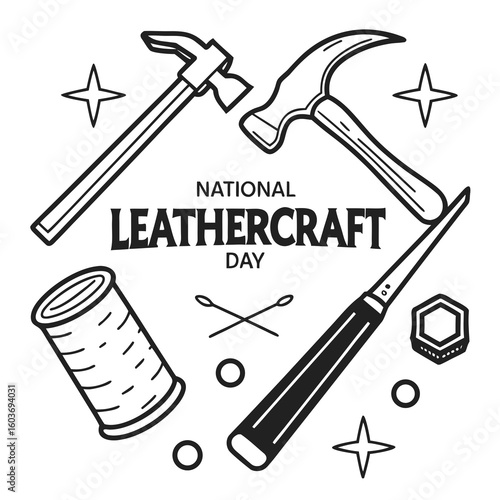 NATIONAL LEATHERCRAFT DAY vector illustration