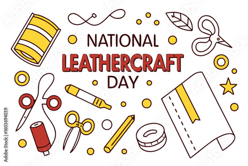 NATIONAL LEATHERCRAFT DAY vector illustration