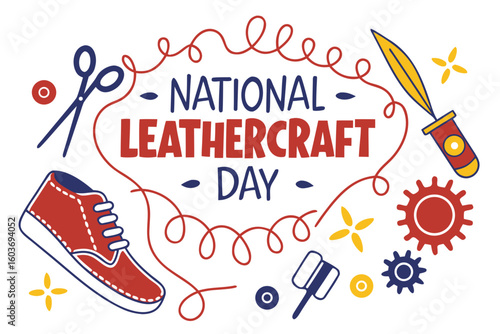 NATIONAL LEATHERCRAFT DAY vector illustration