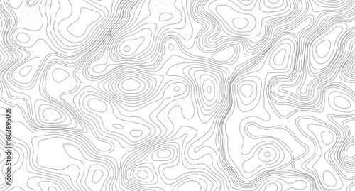 Black on white contours vector topography stylized height of the lines. Ultra wide size. Map on land vector terrain Illustration.