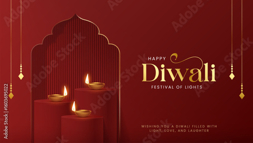 Happy Diwali - festival of lights colorful poster template design with decorative diya lamp. vector illustration.  Indian festival of lights Happy Diwali, holiday Background, Diwali celebration.