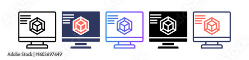 3D Modeling Icon multiple icon