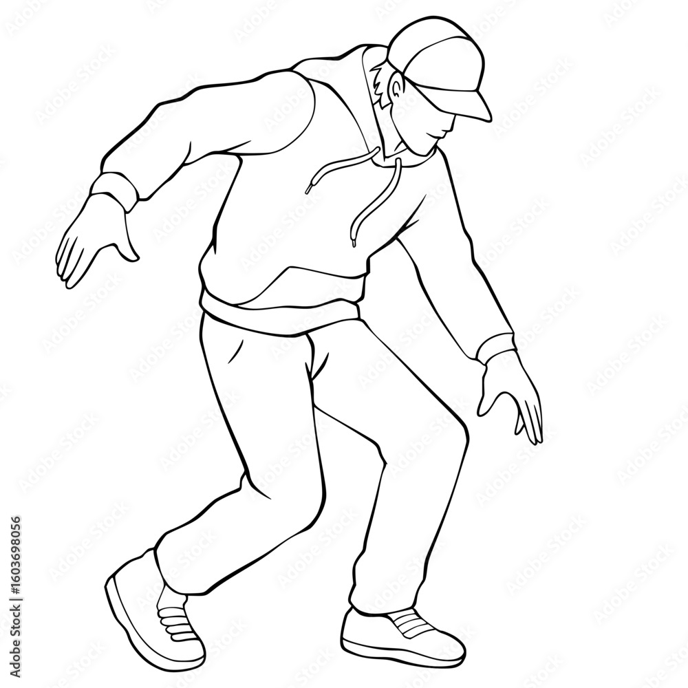 Fototapeta premium Dance Outline Illustration Hiphop
