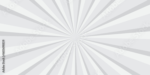 Abstract white and gray retro with sunburst pattern design. Vintage sunrays illustration swirl grunge spiral line. sun beam vector banner design and comic burst gradient concept pattern.	