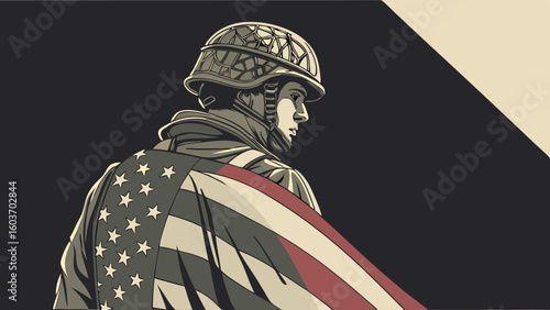 American Soldier Patriotism Military Honor Flag Tribute