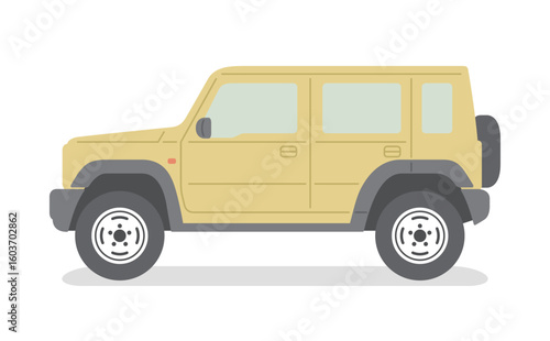 シンプルな四輪駆動車のイラスト素材