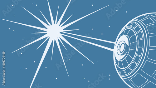 Death Star Superlaser Firing – Epic Sci-Fi Space Battle Digital Illustration
