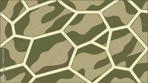 Green Brown Camouflage Pattern: Tactical Mosaic Design for Military & Outdoor Gear