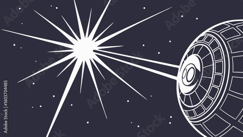 Galactic Convergence: Space Superweapon Laser Explosion Illustration