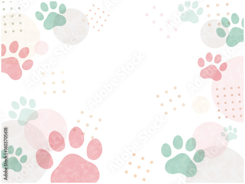 犬猫の肉球フレーム03