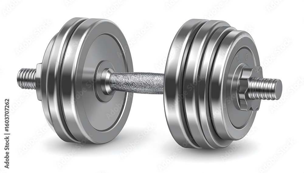 Fototapeta premium A metallic dumbbell, isolated