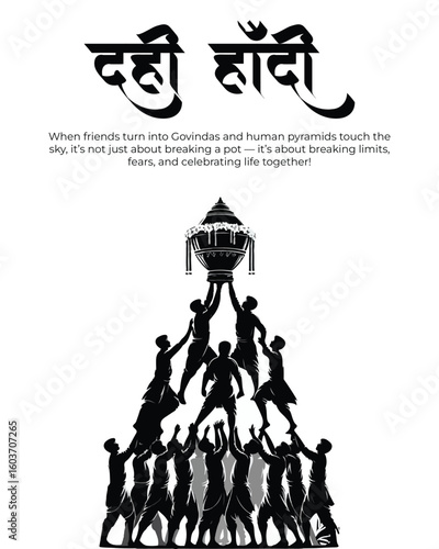 “Vibrant Dahi Handi Festival Celebration – Human Pyramid Breaking Matki on Janmashtami”