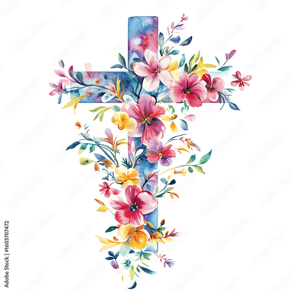 Obraz premium Floral Cross Png