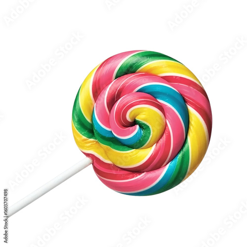 A large spiral lollipop on transparent background