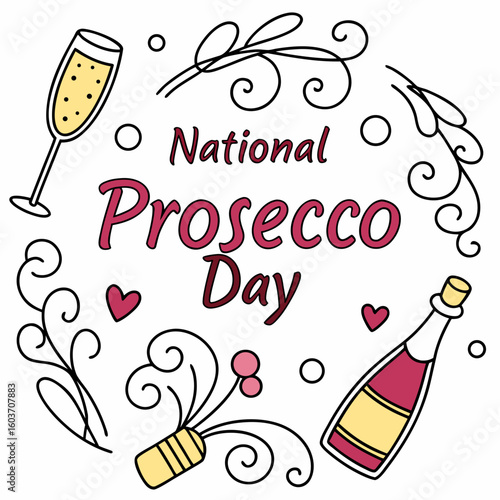 NATIONAL PROSECCO DAY vector illustration