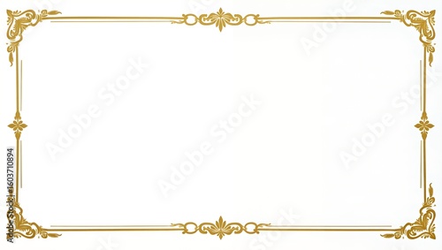 Set of Decorative vintage frames and borders set, Gold photo frame with corner Thailand line floral for picture, Vector design decoration pattern style. border design is pattern Thai art style.