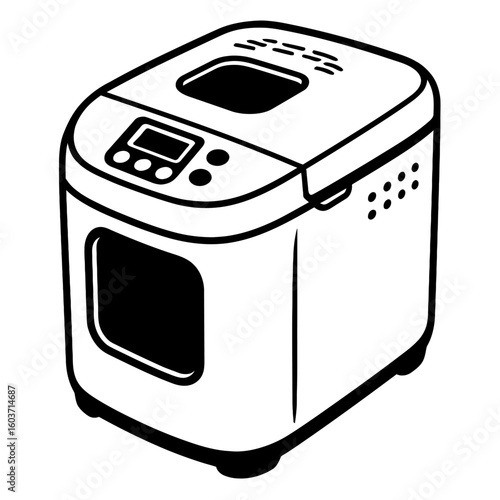 Bread Maker Machine Home Appliance Vector - Automatic Baking Device