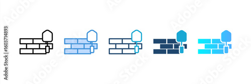 Brick icon set multiple style collection
