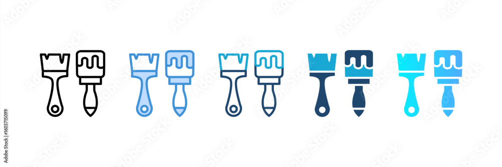 Obraz premium Paint Brush icon set multiple style collection