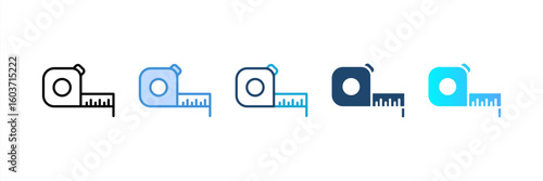 Measure Tape icon set multiple style collection