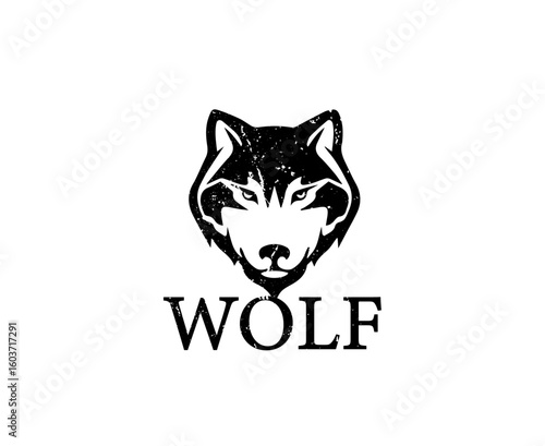  Majestic Distressed Wolf Head Logo