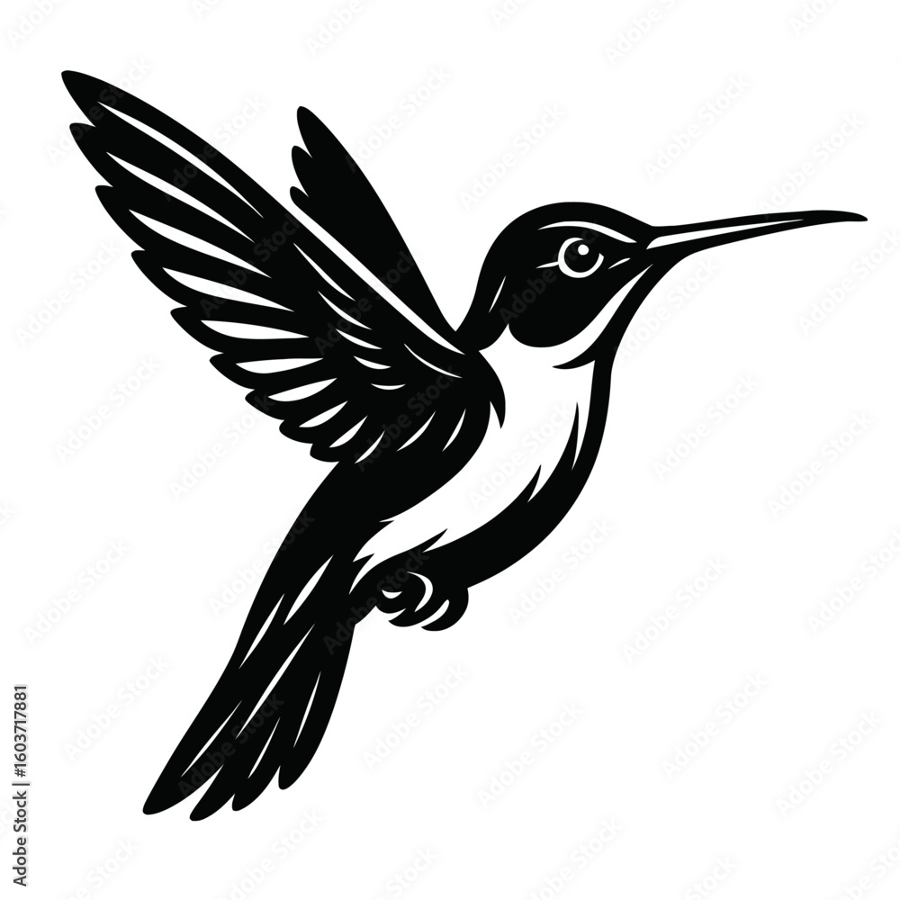 Fototapeta premium Hummingbird Flying - Graceful Tiny Bird Symbol