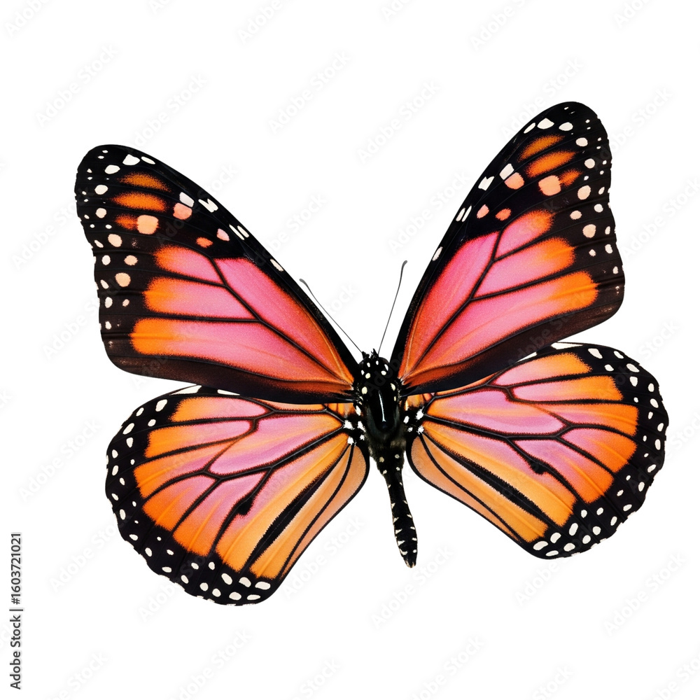 Fototapeta premium Vibrant monarch butterfly with detailed wing patterns