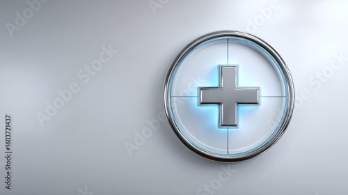 3D rendered medical hospital wall panel seam on white background