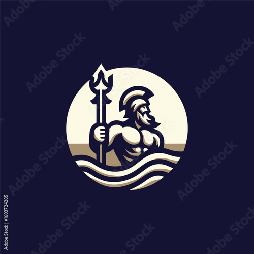 Poseidon god logo