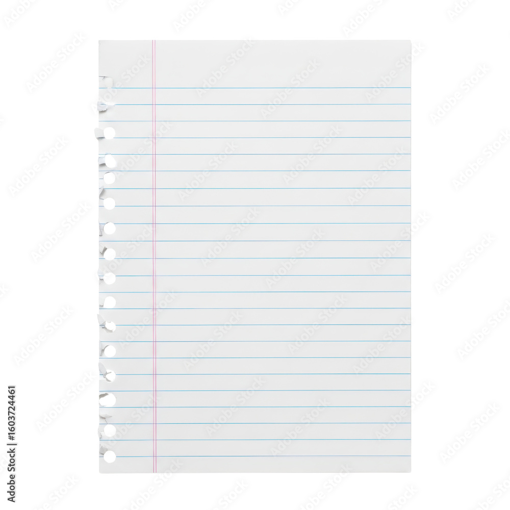 Blank notebook paper sheet isolated PNG with Transparent Background Blank notebook paper sheet isolated PNG with Transparent Background