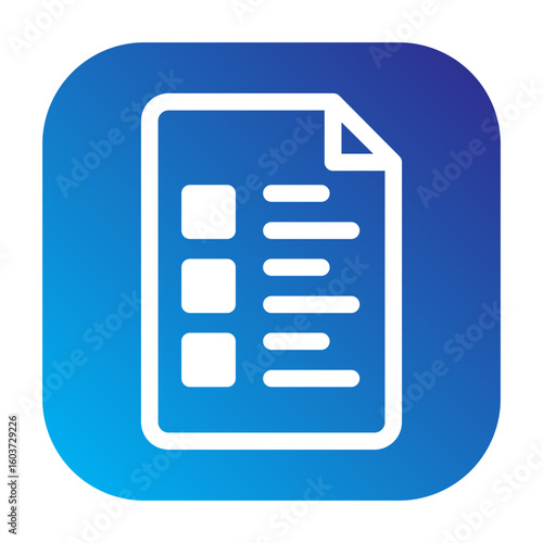 Official certificate with a seal, presented as a sleek vector line art icon on a modern blue gradient button for web or app use.