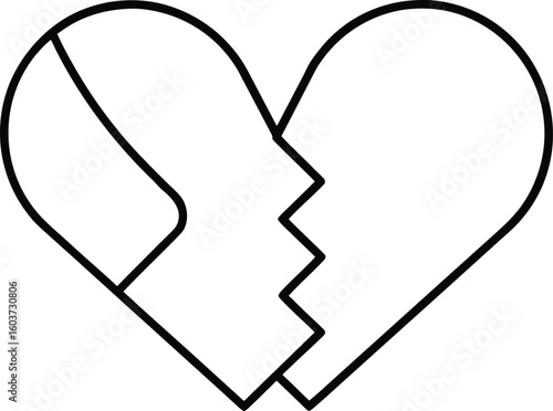 Line style forgiveness heart icon isolated on transparent background