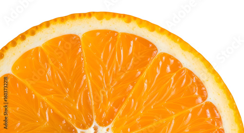 A close up view of a vibrant orange slice against a stark black background space   ai generative, transparent background, white background.