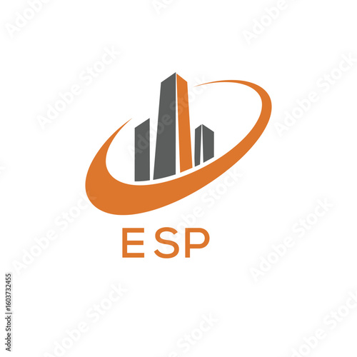 Classic Shield Logo with Stars and ESP Letters – Premium Badge or Security Brand Identity. ESP Letter Logo.
