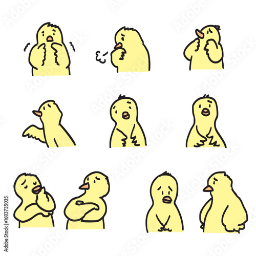 困っているゆるくてかわいいひよこセット