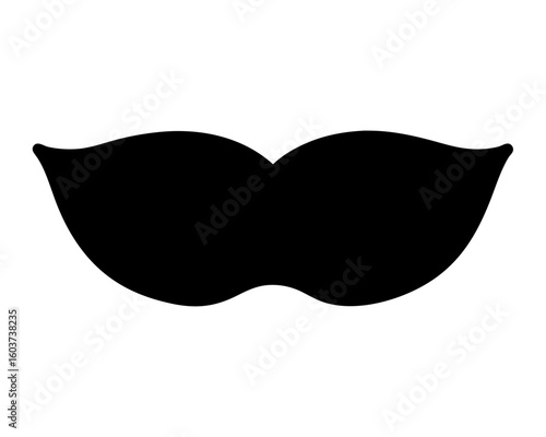 Black masquerade mask for disguise and formal events, simple vector image