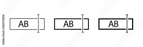 Rename icon Outline sign symbol set on white background.