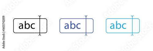 Rename icon Outline sign symbol set on white background.